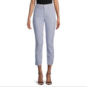 L’AGENCE Mandy High-Rise Seersucker Skinny Pants, Size 27